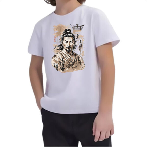 Camiseta Infanto Juvenil Samurai japan art grafite - Imagem 2