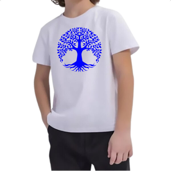 Camiseta Infanto Juvenil Arvore da vida azul - Imagem 2