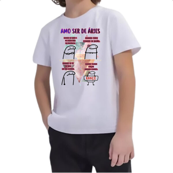 Camiseta Infanto Juvenil Signo Amo ser de Aries - Imagem 2