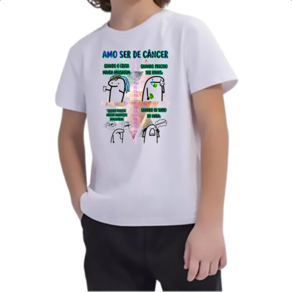 Camiseta Infanto Juvenil Signo Amo ser de Cancer - Imagem 2
