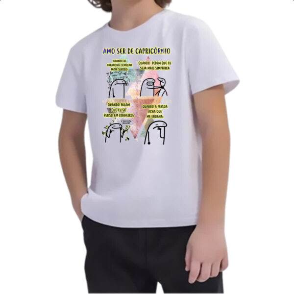 Camiseta Infanto Juvenil Signo Amo ser de Capriconio - Imagem 2