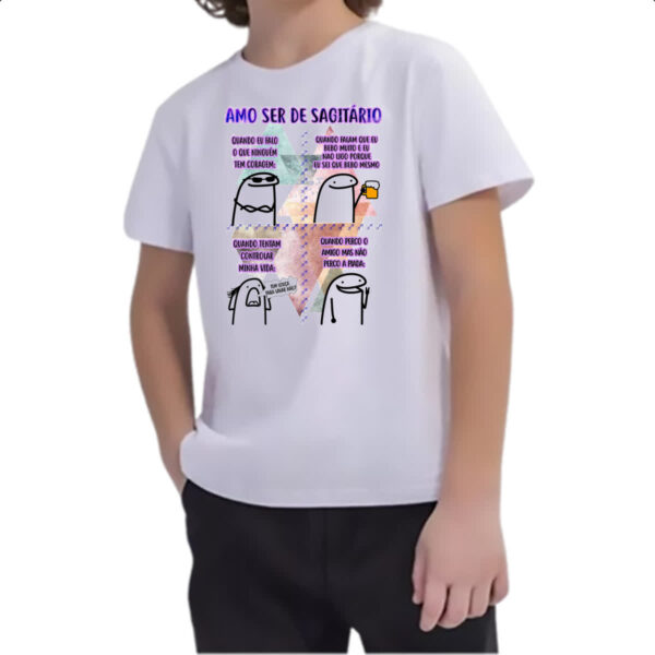 Camiseta Infanto Juvenil Signo Amo ser de Sagitario - Imagem 2