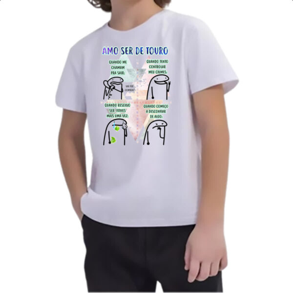 Camiseta Infanto Juvenil Signo Amo ser de Touro - Imagem 2
