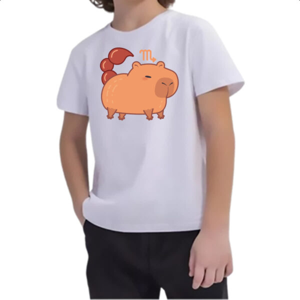 Camiseta Infanto Juvenil Signo Capivara Escorpiao - Imagem 2