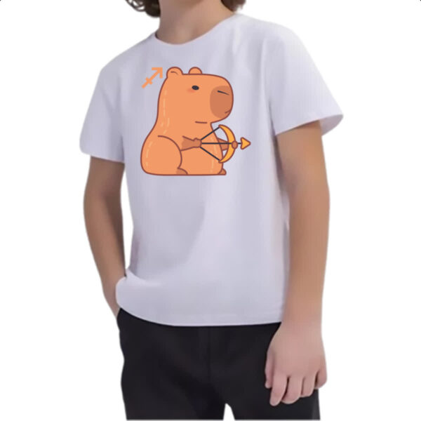 Camiseta Infanto Juvenil Signo Capivara Sagitario - Imagem 2