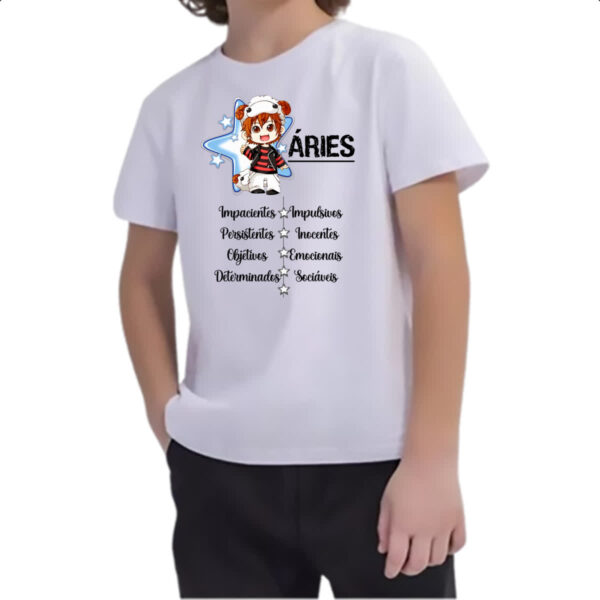 Camiseta Infanto Juvenil Signo Cute Aries - Imagem 2