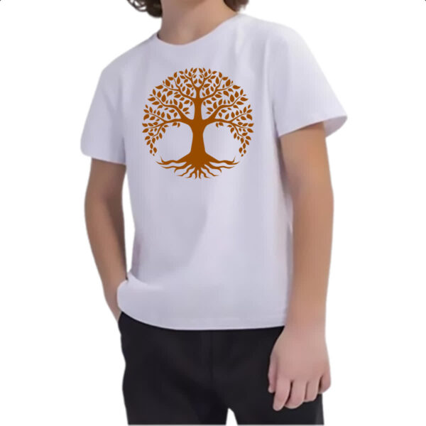 Camiseta Infanto Juvenil Arvore da vida marrom - Imagem 2