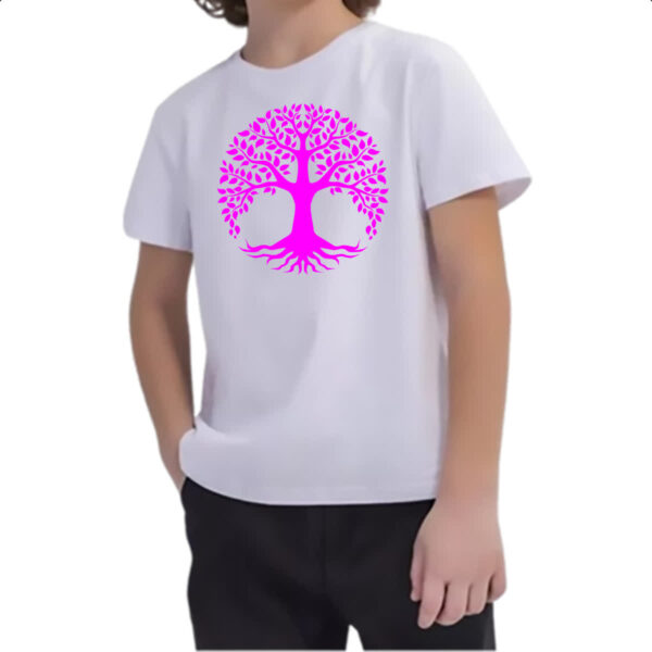 Camiseta Infanto Juvenil Arvore da vida pink - Imagem 2