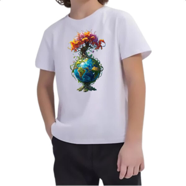 Camiseta Infanto Juvenil Arvore da vida planeta Terra - Imagem 2