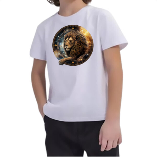 Camiseta Infanto Juvenil Signo de Leao placa de luxo - Imagem 2