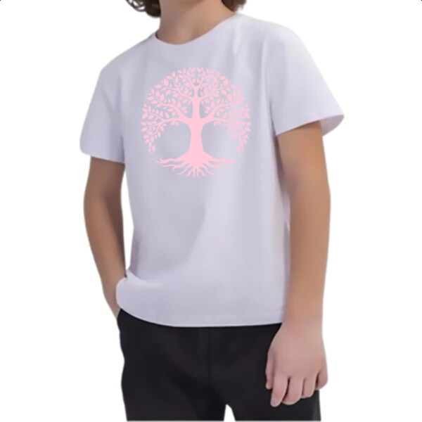 Camiseta Infanto Juvenil Arvore da vida rosa - Imagem 2