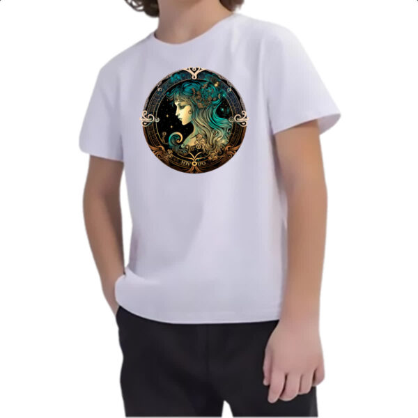Camiseta Infanto Juvenil Signo de virgem logo de luxo - Imagem 2
