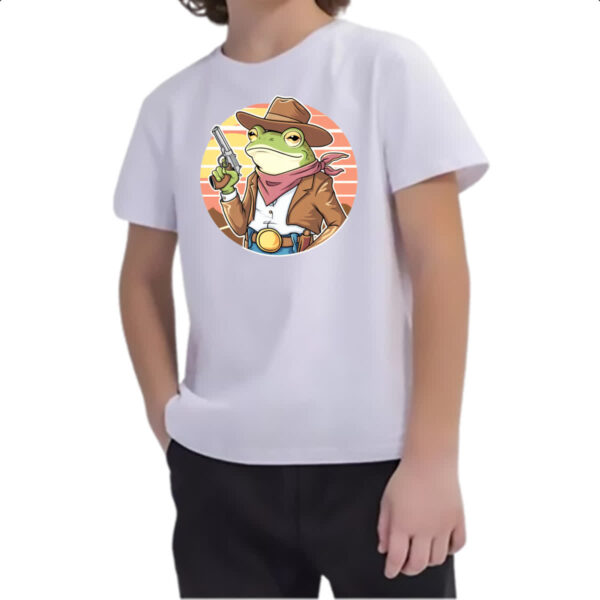 Camiseta Infanto Juvenil Sapo cowboy sunset - Imagem 2