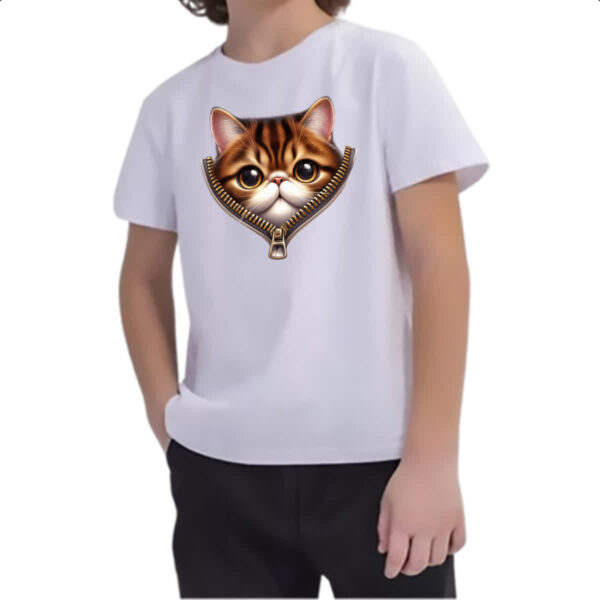 Camiseta Infanto Juvenil Scotish Fold no ziper - Imagem 2