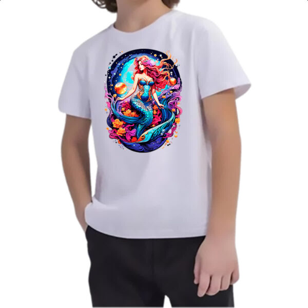 Camiseta Infanto Juvenil Sereia na galaxia - Imagem 2