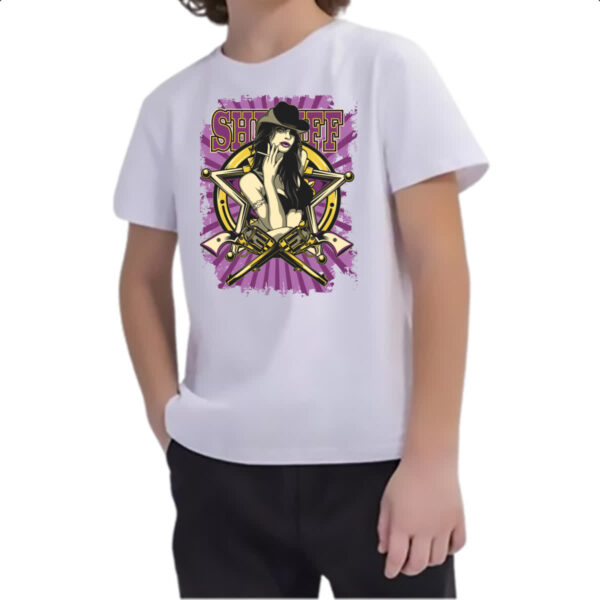 Camiseta Infanto Juvenil Sheriff girl - Imagem 2