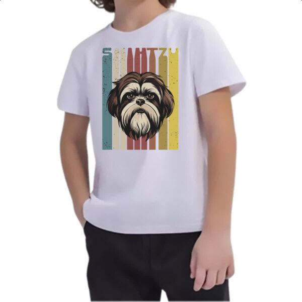 Camiseta Infanto Juvenil Shih-tzu retro vintage - Imagem 2