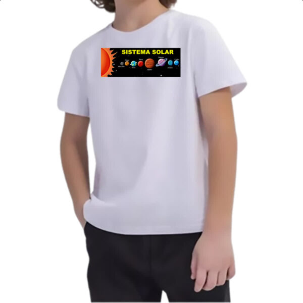 Camiseta Infanto Juvenil Sistema solar noite - Imagem 2