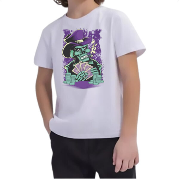 Camiseta Infanto Juvenil Skull poker - Imagem 2