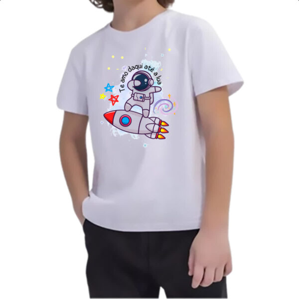 Camiseta Infanto Juvenil Astronauta dab no foquete - Imagem 2