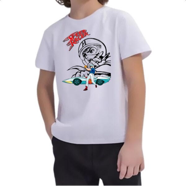 Camiseta Infanto Juvenil Speed Racer logo e grafite - Imagem 2