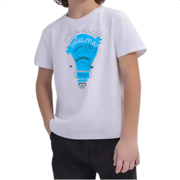 Camiseta Infanto Juvenil Autismo luzes azuis - Imagem 2