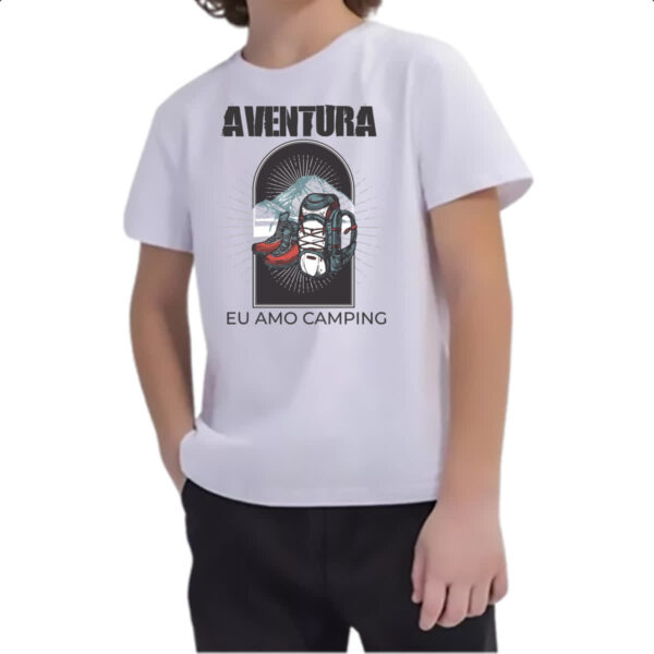 Camiseta Infanto Juvenil Aventura eu amo camping - Imagem 2