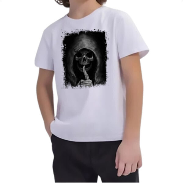Camiseta Infanto Juvenil A morte pede silencio - Imagem 2
