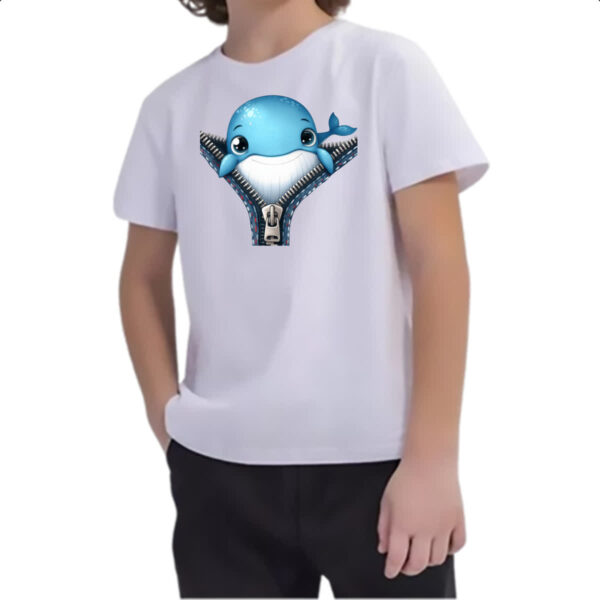 Camiseta Infanto Juvenil Baleia no ziper - Imagem 2