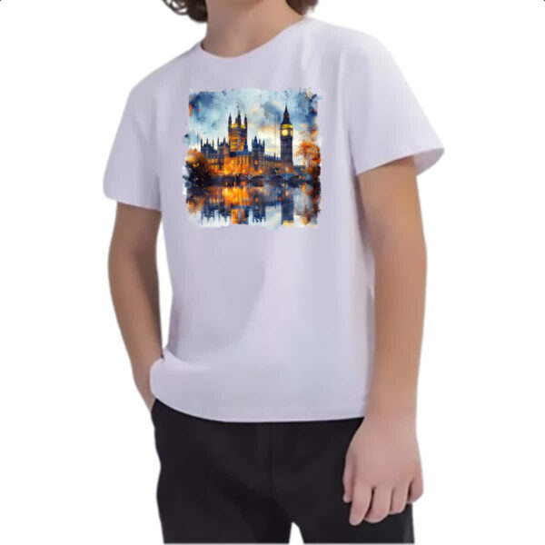 Camiseta Infanto Juvenil Big Ben watercolor - Imagem 2
