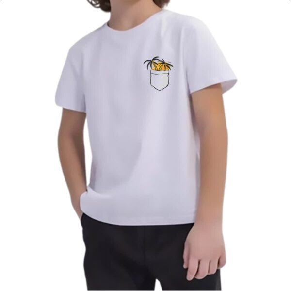 Camiseta Infanto Juvenil Bolso com coqueiro sunset - Imagem 2