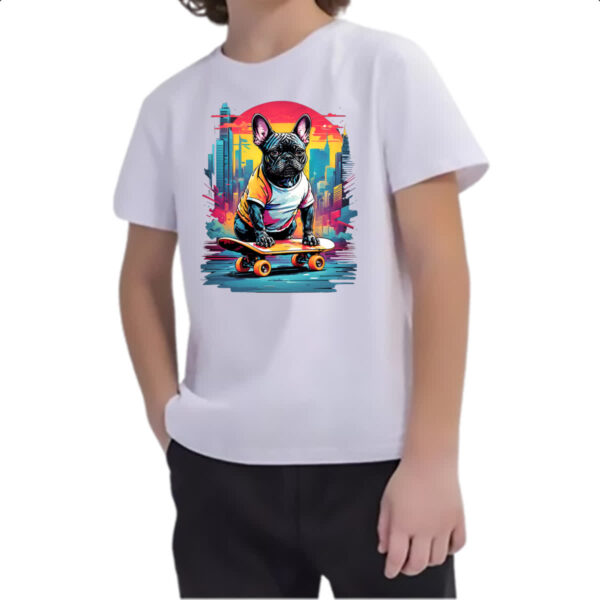 Camiseta Infanto Juvenil Bulldog skatista color urbano - Imagem 2