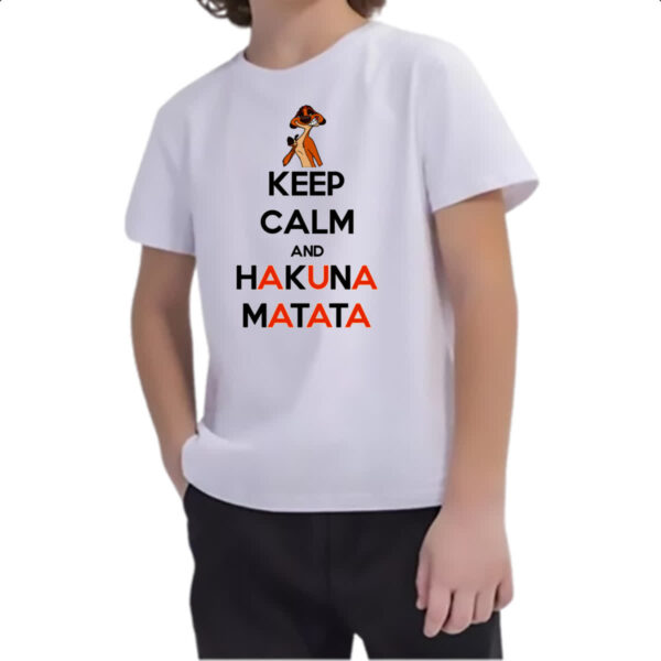 Camiseta Infanto Juvenil Keep Calm and Hakuna Matata - Imagem 2