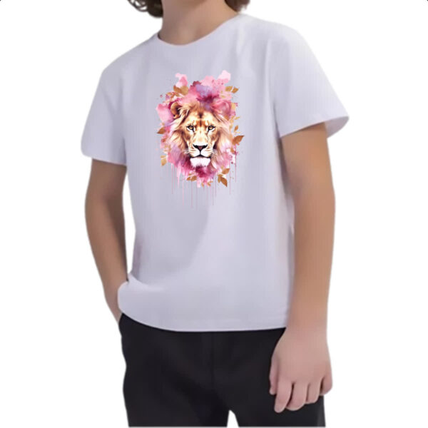 Camiseta Infanto Juvenil Yeshua flores rosa - Imagem 2