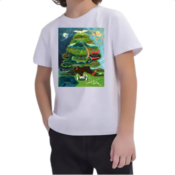Camiseta Infanto Juvenil Yggdrasil arvore vida Mitologia Nordica - Imagem 2
