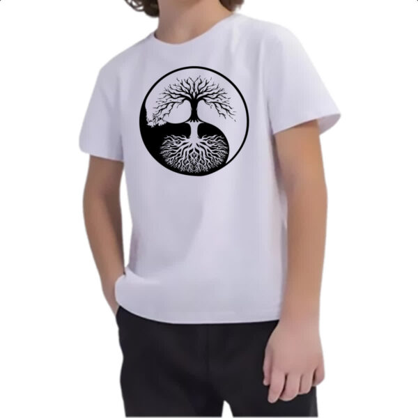 Camiseta Infanto Juvenil Yin Yang Arbore da vida - Imagem 2