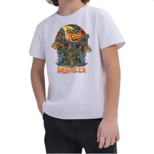 Camiseta Infanto Juvenil Halloween JackPot Espantalho Milharal - Imagem 2