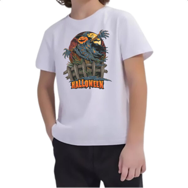 Camiseta Infanto Juvenil Halloween pumpkin espantalho - Imagem 2