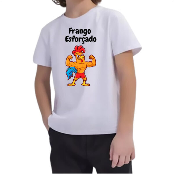 Camiseta Infanto Juvenil Academia frango esforcado - Imagem 2