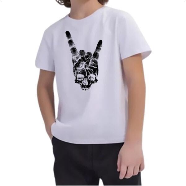 Camiseta Infanto Juvenil Skull Shaka Surfista - Imagem 2