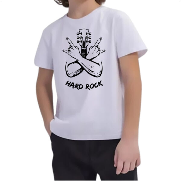 Camiseta Infanto Juvenil Hard Rock Guitarra Maos - Imagem 2