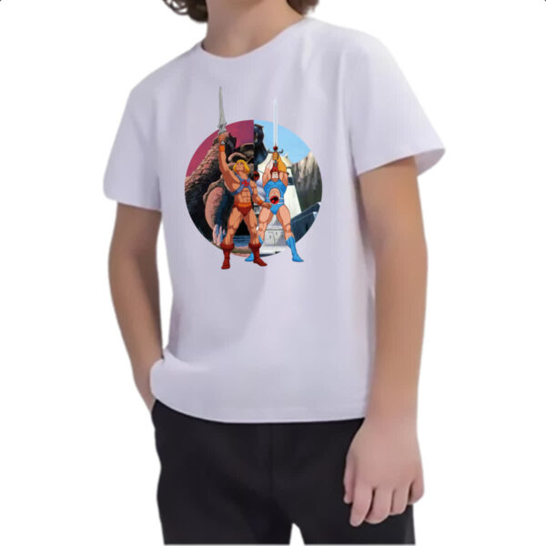 Camiseta Infanto Juvenil He-man e Lion espadas do poder - Imagem 2