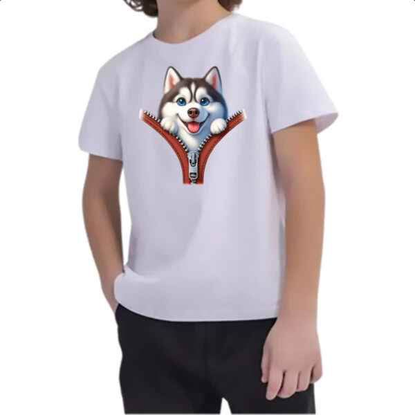 Camiseta Infanto Juvenil Husky no Ziper - Imagem 2