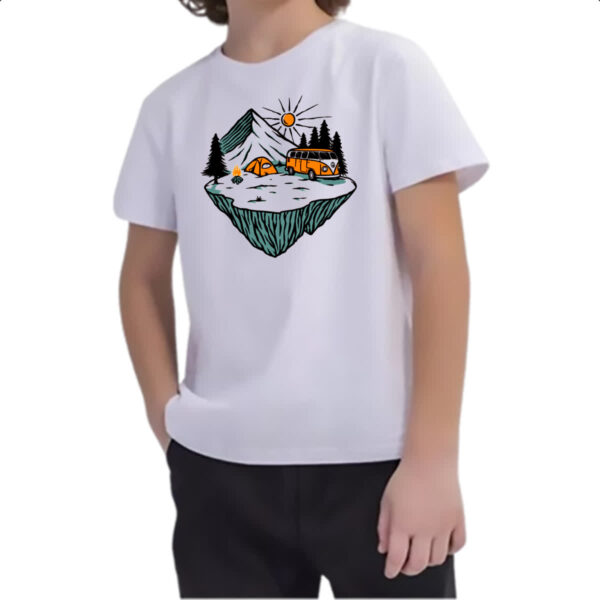 Camiseta Infanto Juvenil Acampamento Konbosa Kombi Divertida - Imagem 2