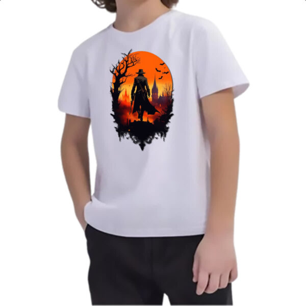 Camiseta Infanto Juvenil Cacador de vampiros sunset art - Imagem 2