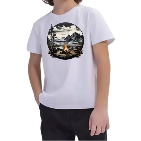 Camiseta Infanto Juvenil Acampamento fogueira - Imagem 2