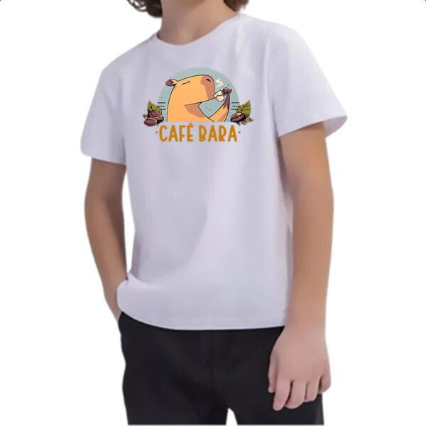 Camiseta Infanto Juvenil Cafe bara capivara - Imagem 2