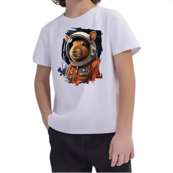 Camiseta Infanto Juvenil Capivara astronauta - Imagem 2