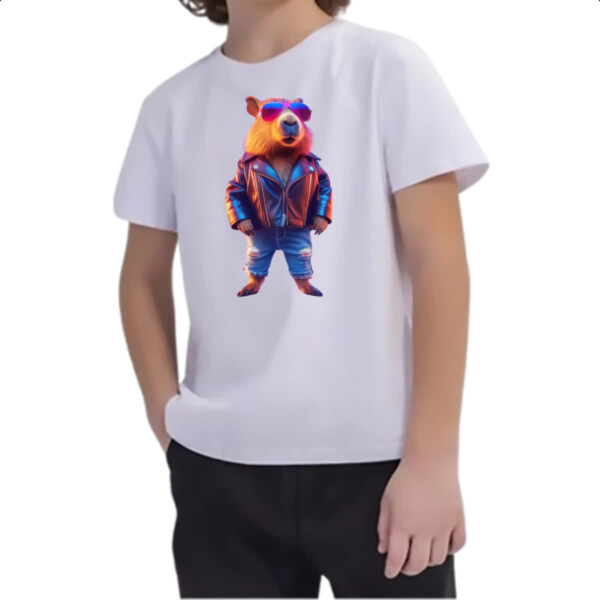 Camiseta Infanto Juvenil Capivara balada - Imagem 2