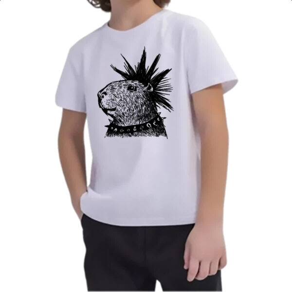 Camiseta Infanto Juvenil Capivara Punkvara - Imagem 2